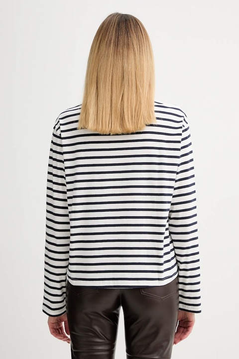 Marc O'Polo longsleeve bawełniany kolor beżowy cold shoulder 5000007507 - zdjęcie produktu nr 2