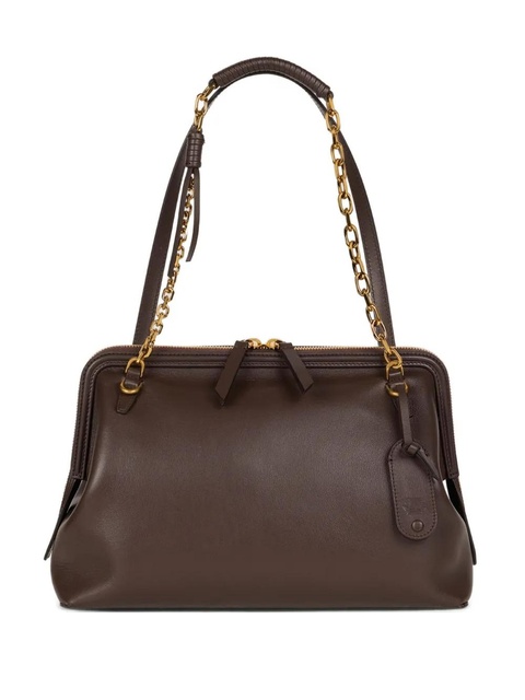 ETRO chain-trimmed leather shoulder bag - Brown - zdjęcie produktu nr 1