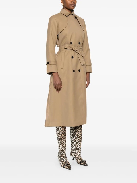 SANDRO double-breasted belted trench coat - Brown - zdjęcie produktu nr 1