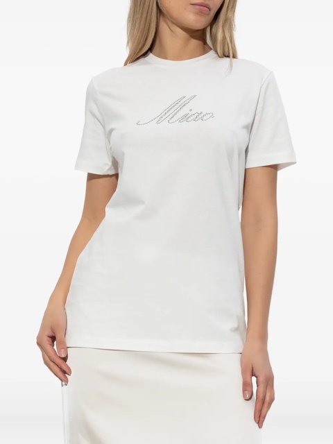 Blumarine rhinestone-embellished T-shirt - White - zdjęcie produktu nr 1
