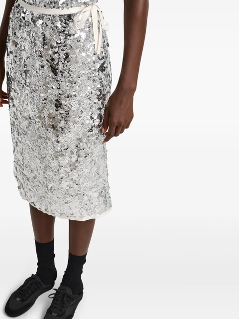 Prada sequin-embellished wrap skirt - Silver - zdjęcie produktu nr 2