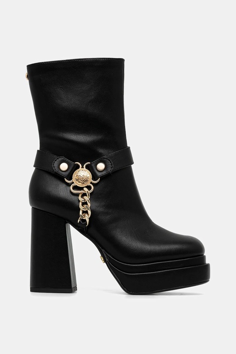 Buffalo botki May Biker Btn damskie kolor czarny na słupku 1220075-BLK - zdjęcie produktu nr 2