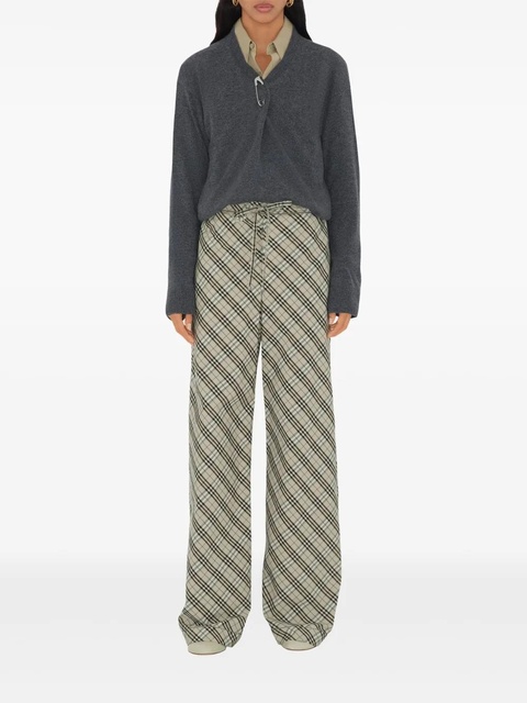 Burberry check-pattern cotton trousers - Neutrals - zdjęcie produktu nr 2