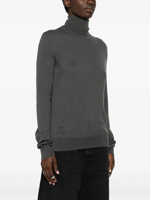 Zadig&Voltaire Bobby distressed-effect cashmere jumper - Grey - zdjęcie produktu nr 2