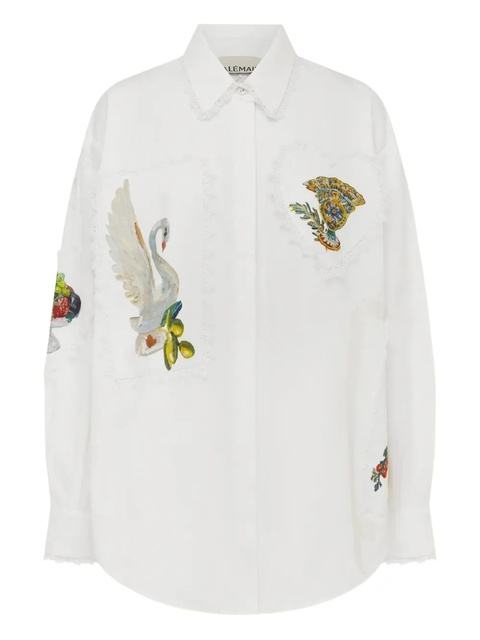 ALEMAIS Orazio lace-panel shirt - White - zdjęcie produktu nr 2