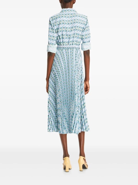 Tory Burch graphic-print twill dress - Blue - zdjęcie produktu nr 2