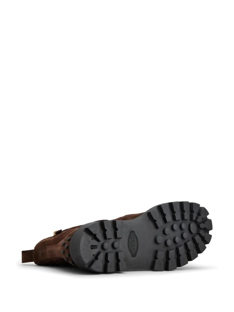Tod's logo-plaque suede ankle boots - Brown - zdjęcie produktu nr 2