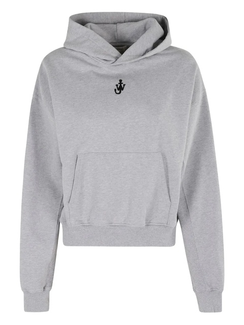 JW Anderson logo-embroidered cotton hoodie - Grey - zdjęcie produktu nr 1