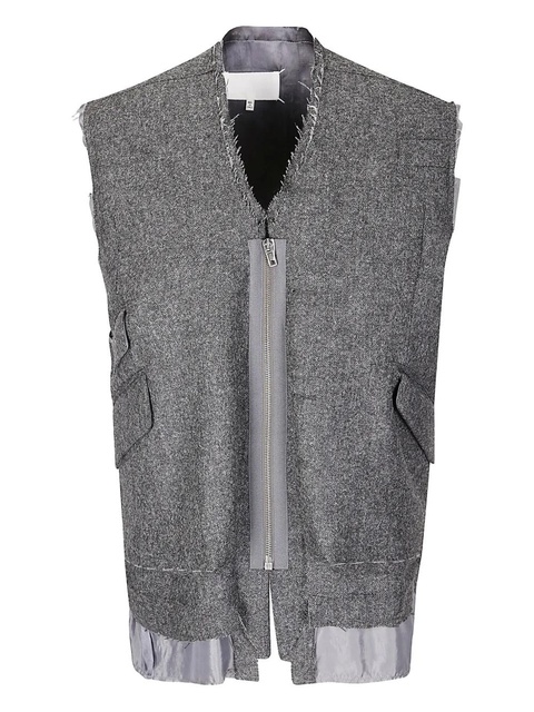 Maison Margiela frayed-edges gilet - Grey - zdjęcie produktu nr 2