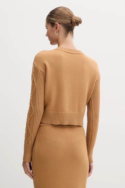 Dkny sweter damski kolor brązowy DJ4R0376 - zdjęcie produktu nr 2