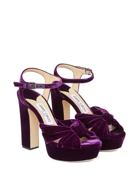 Jimmy Choo 120mm Heloise velvet sandals - Purple - zdjęcie produktu nr 2