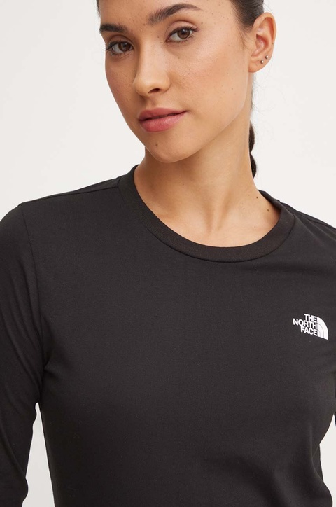 The North Face longsleeve L/S Simple Dome Tee damski kolor czarny NF0A87QPJK31 - zdjęcie produktu nr 2
