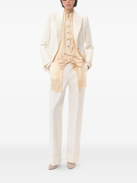 Valentino Garavani Diagonal linen trousers - Neutrals - zdjęcie produktu nr 2