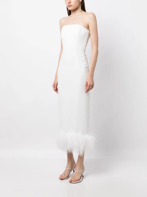 16Arlington Minelli feather-trim midi dress - White - zdjęcie produktu nr 2