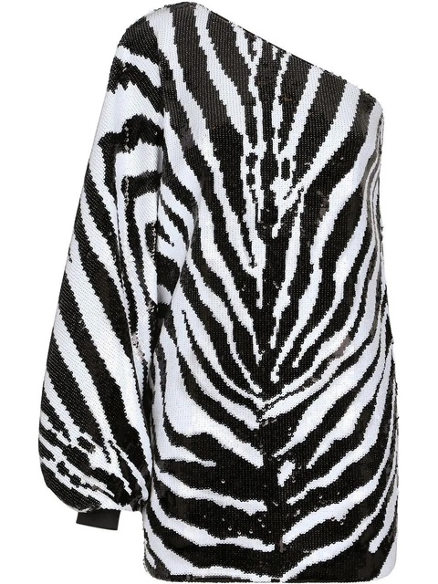 Dolce & Gabbana zebra-print sequin-embellished mini dress - Black - zdjęcie produktu nr 1