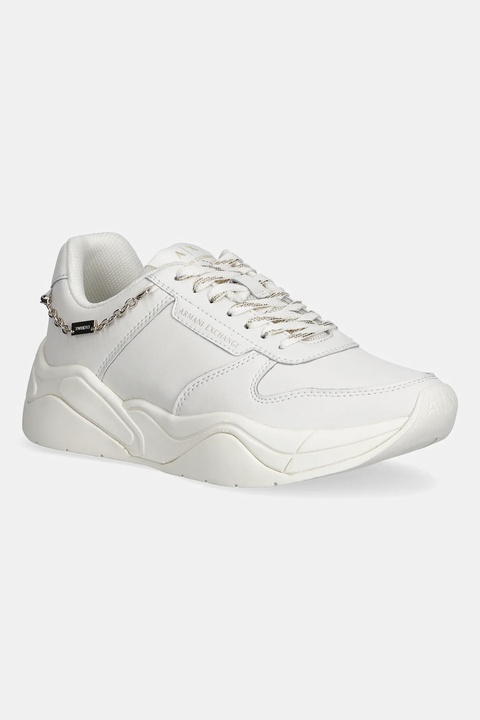 Armani Exchange sneakersy skórzane damskie kolor biały XW001617 AF17443 M0107 - zdjęcie produktu nr 1