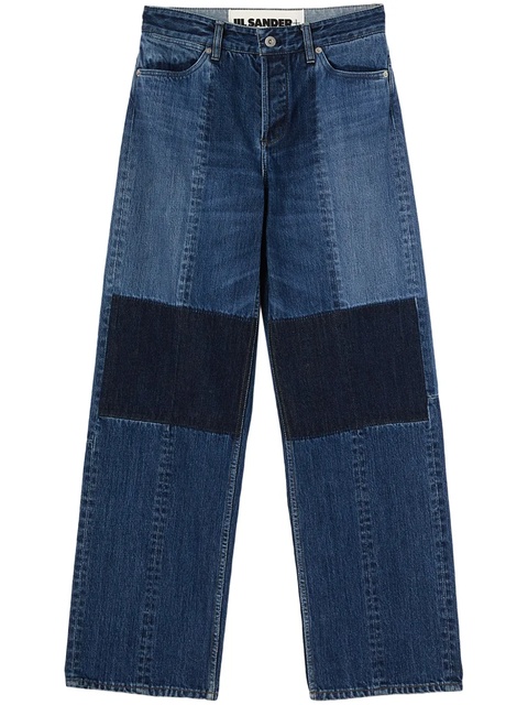 Jil Sander straight-leg cotton trousers - Blue - zdjęcie produktu nr 1