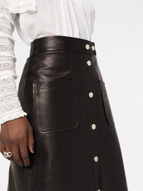 ETRO leather A-line skirt - Black - zdjęcie produktu nr 1