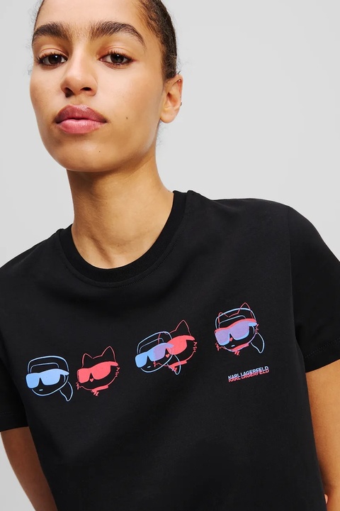 Karl Lagerfeld t-shirt bawełniany damski kolor czarny A2W17114 - zdjęcie produktu nr 1