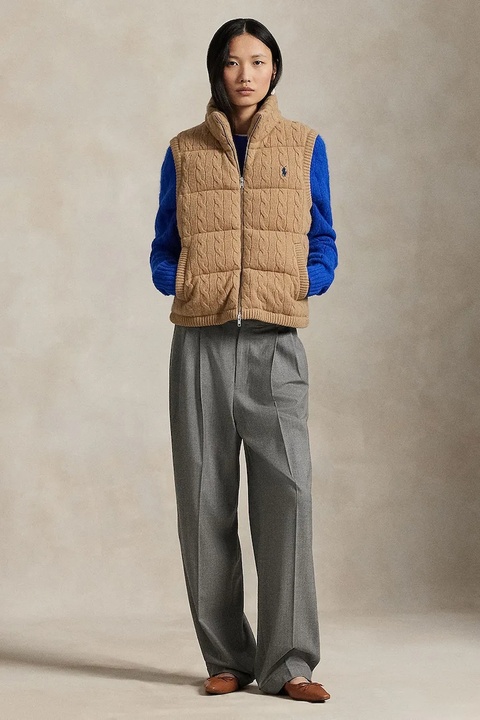 Polo Ralph Lauren bezrękawnik kolor beżowy przejściowy 211966120 - zdjęcie produktu nr 2