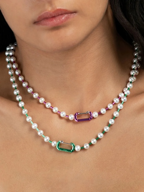 EÉRA 18K white gold Vita pearl necklace - Green - zdjęcie produktu nr 1