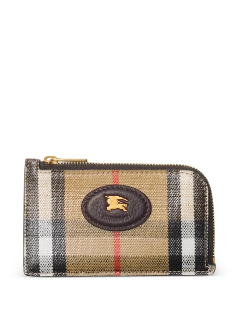 Burberry check-pattern zip leather card holder - SAND - zdjęcie produktu nr 2