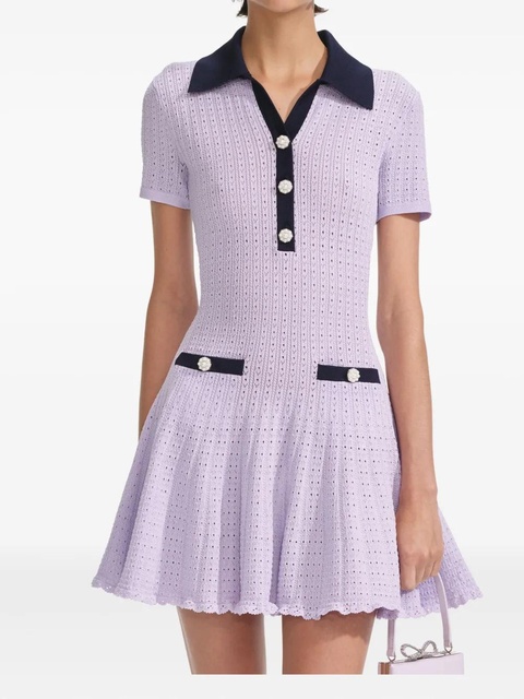 Self-Portrait knitted dress - Purple - zdjęcie produktu nr 1