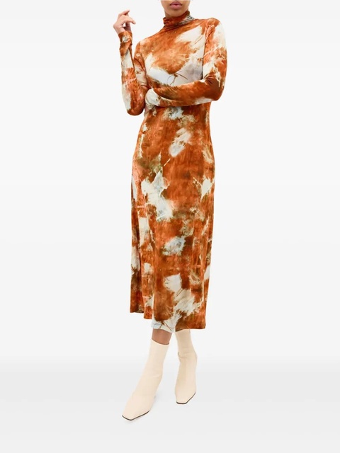 Marie Oliver Paxton tie-dye turtleneck midi dress - Orange - zdjęcie produktu nr 2