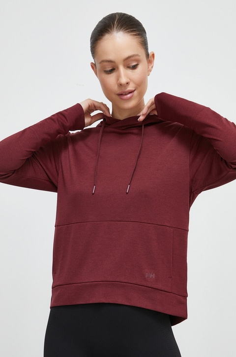 Helly Hansen bluza sportowa Lifa Tech damska kolor brązowy z kapturem gładka Lifa Tech 48530 - zdjęcie produktu nr 1
