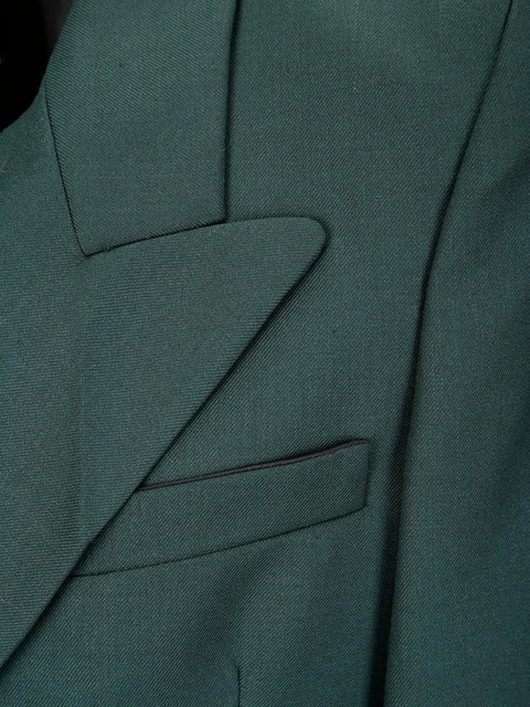 Victoria Beckham pointed-shoulder blazer - Green - zdjęcie produktu nr 2