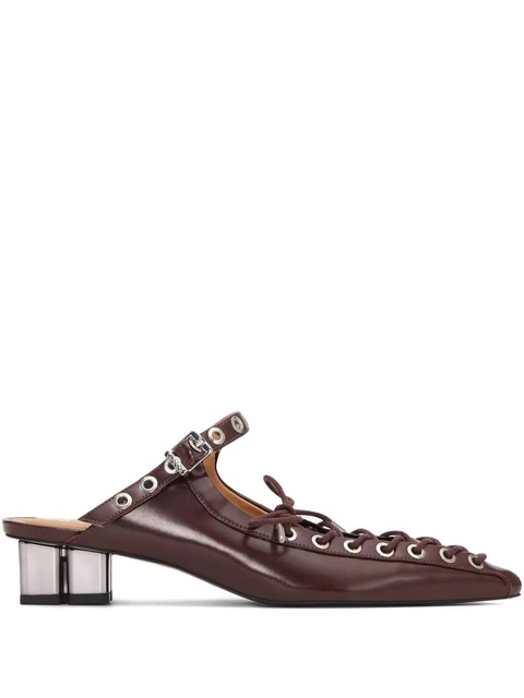 GANNI eyelet-detail mules - Brown - zdjęcie produktu nr 1