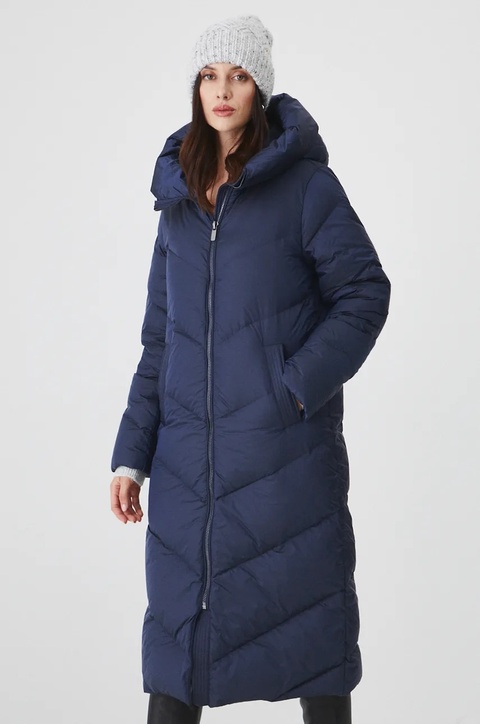 Medicine płaszcz puchowy damski kolor granatowy zimowy - zdjęcie produktu nr 1