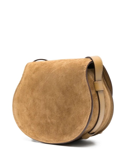Chloé Marcie saddle suede crossbody bag - Neutrals - zdjęcie produktu nr 2