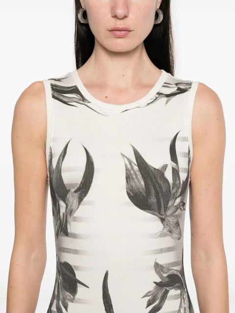 Jean Paul Gaultier floral-print midi dress - White - zdjęcie produktu nr 2