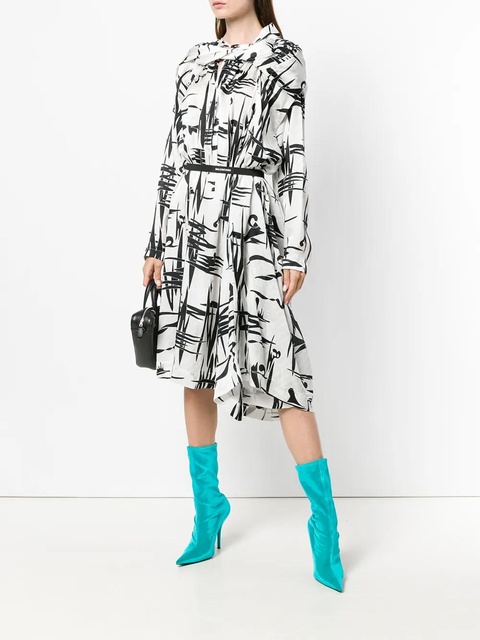 Balenciaga graphic print asymmetric dress - White - zdjęcie produktu nr 2