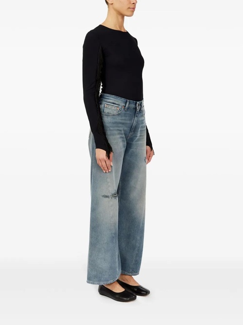 MM6 Maison Margiela distressed wide-leg jeans - Blue - zdjęcie produktu nr 2