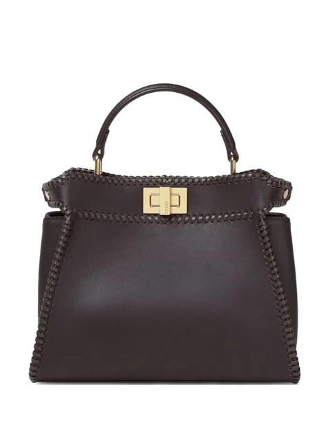 FENDI mini Peekaboo stitched-leather tote bag - Brown - zdjęcie produktu nr 1