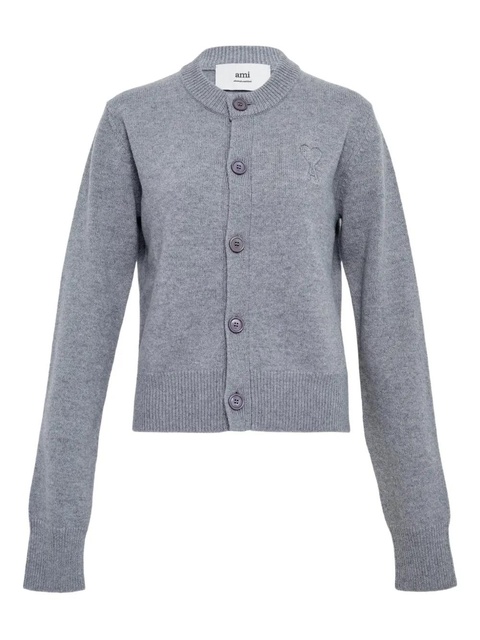 AMI Paris button-fastening cardigan - Grey - zdjęcie produktu nr 1