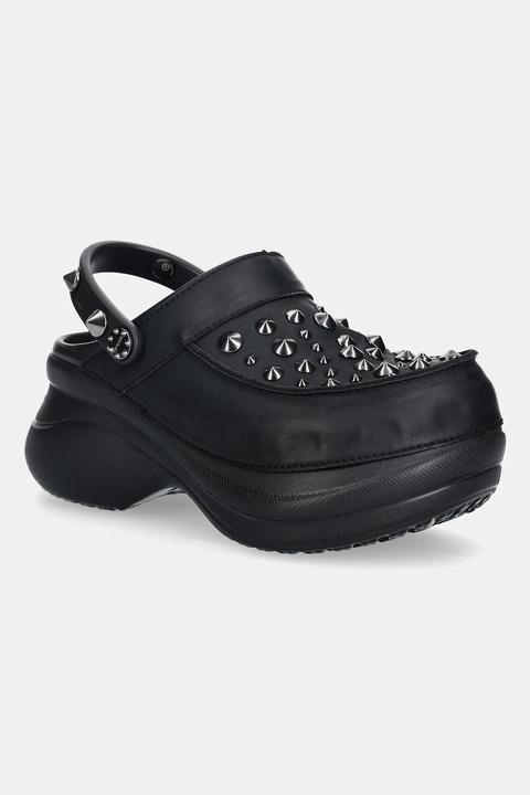 Crocs klapki Bae Studded Clog damskie kolor czarny na platformie 211626 - zdjęcie produktu nr 1