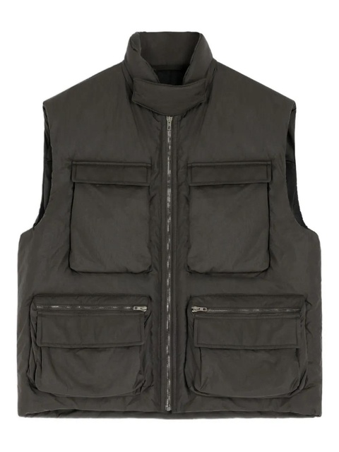 LEMAIRE Wadded zip-fastening multiple-pocket gilet - Brown - zdjęcie produktu nr 1
