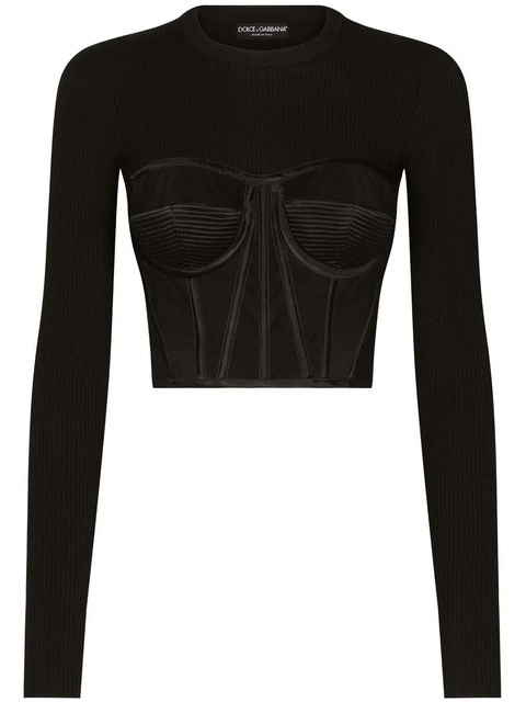 Dolce & Gabbana fine-rib bustier jumper - Black - zdjęcie produktu nr 1