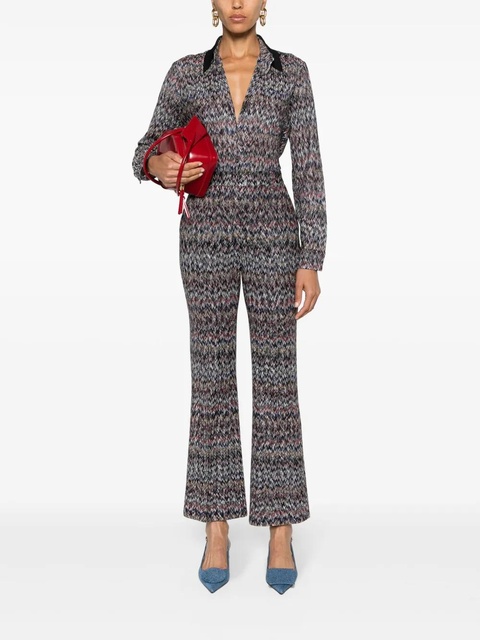 Missoni zigzag-woven lamé cropped trousers - Blue - zdjęcie produktu nr 2