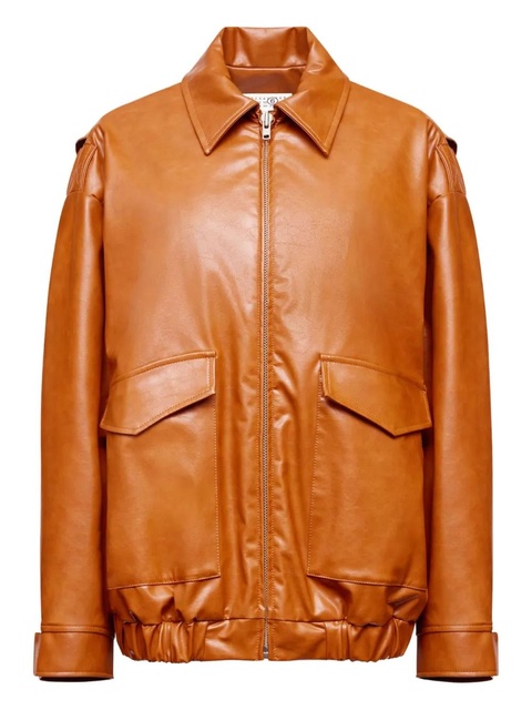 MM6 Maison Margiela zip-up leather jacket - Orange - zdjęcie produktu nr 1