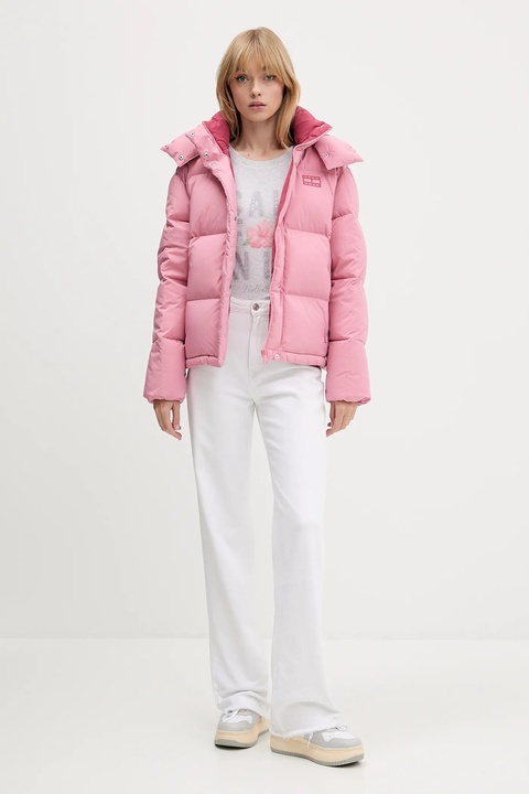 Tommy Jeans kurtka puchowa kolor różowy zimowa DW0DW21623 - zdjęcie produktu nr 2