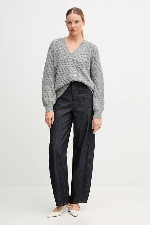 Marc Aurel sweter z domieszką wełny damski kolor szary 8042-8000-82096 - zdjęcie produktu nr 1