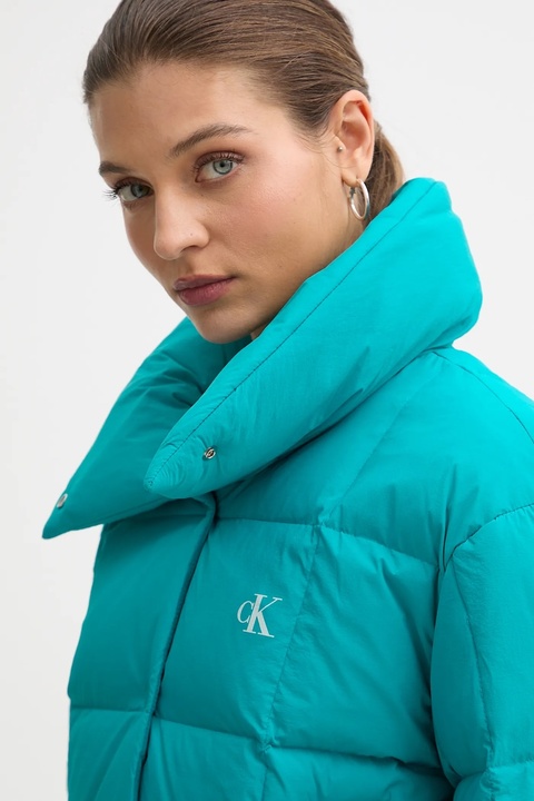 Calvin Klein Jeans kurtka puchowa kolor turkusowy zimowa LV044D521G - zdjęcie produktu nr 2