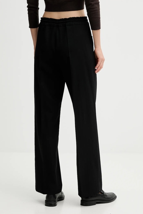 Liviana Conti spodnie z dodatkiem wełny damskie kolor czarny proste high waist L5WN85 - zdjęcie produktu nr 2