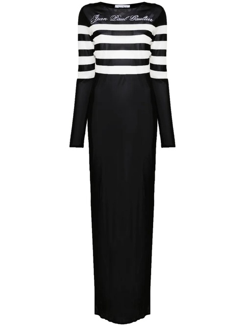 Jean Paul Gaultier logo-embroidered maxi dress - Black - zdjęcie produktu nr 1