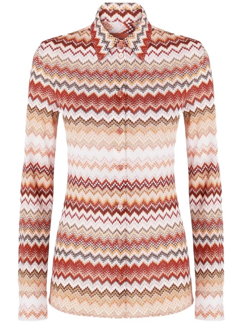 Missoni zigzag-pattern lamé shirt - Neutrals - zdjęcie produktu nr 1