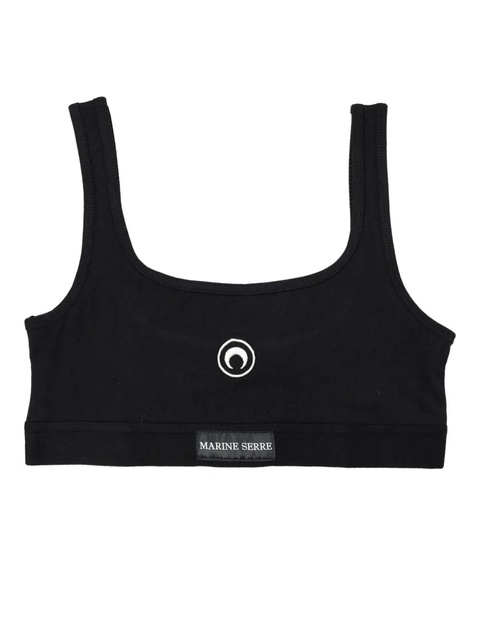 Marine Serre Crescent Moon-embroidered bra - Black - zdjęcie produktu nr 1
